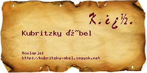 Kubritzky Ábel névjegykártya