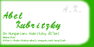 abel kubritzky business card